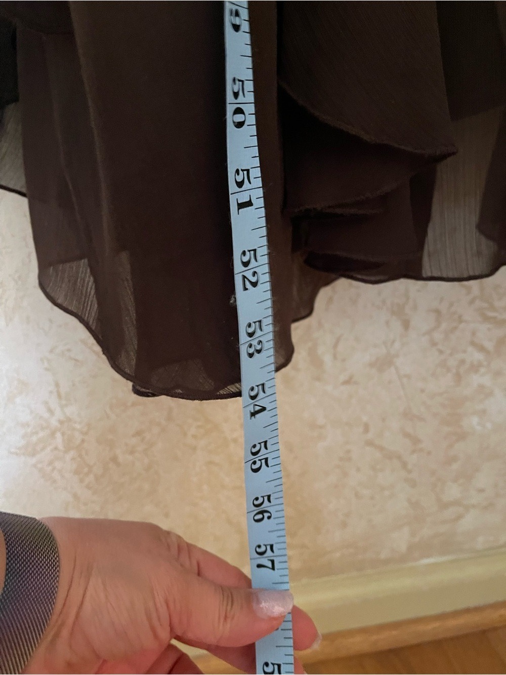 House of Harlow 1960 Chiffon Maxi Cocktail Dress Ruffles Brown Flowy Fairy Sz M - Picture 10 of 10